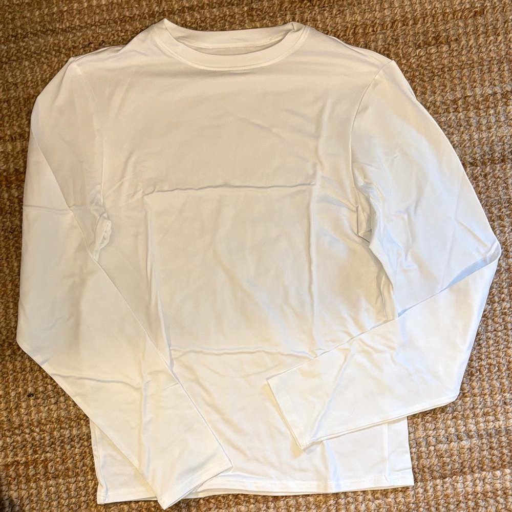 5 Pack Women’s White Long-Sleeve Crewneck Shirt